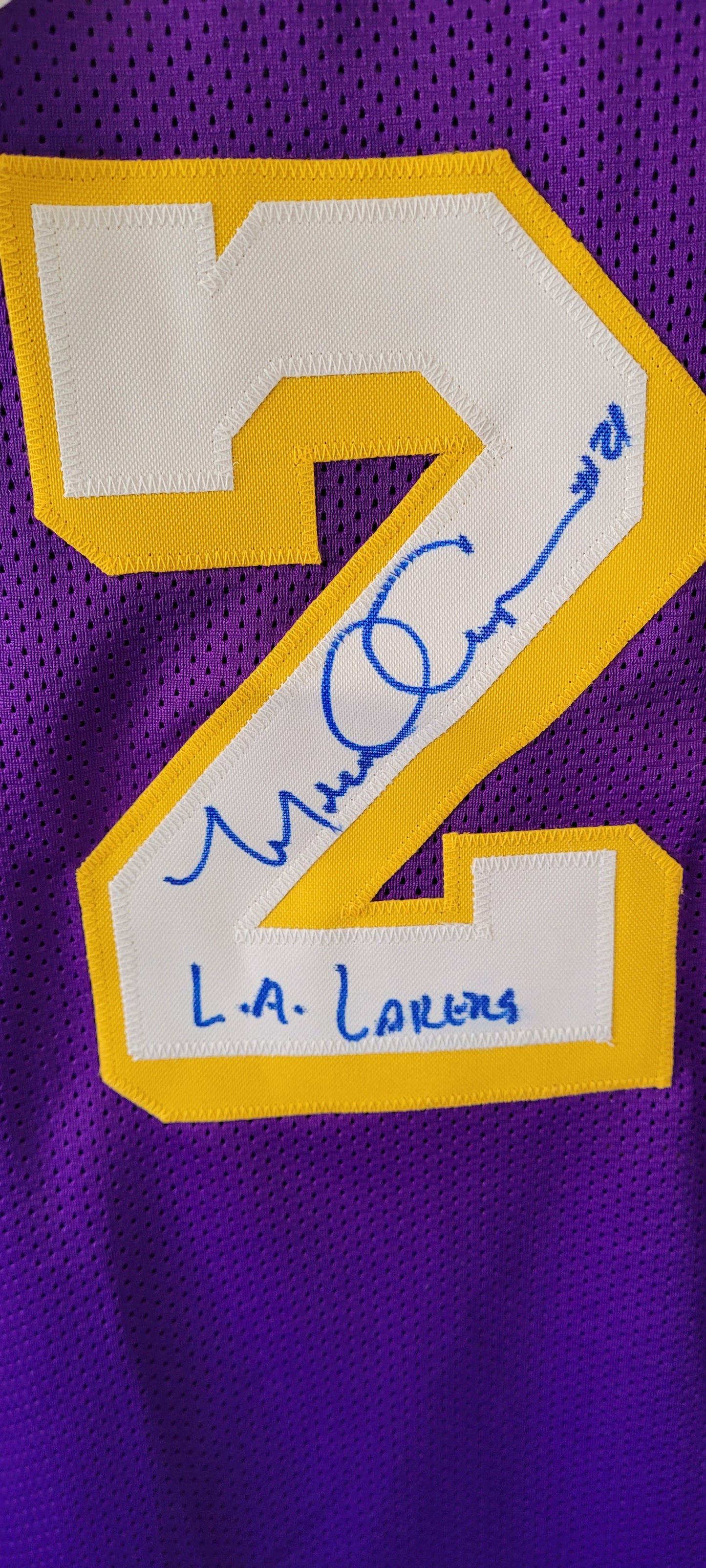 NEW *Signed LA Lakers Purple Jersey #21 Michael Cooper