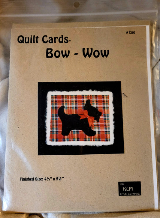 "Bow-Wow" #C50 Quilt Cards by KLM Trading Co. *BRAND NEW