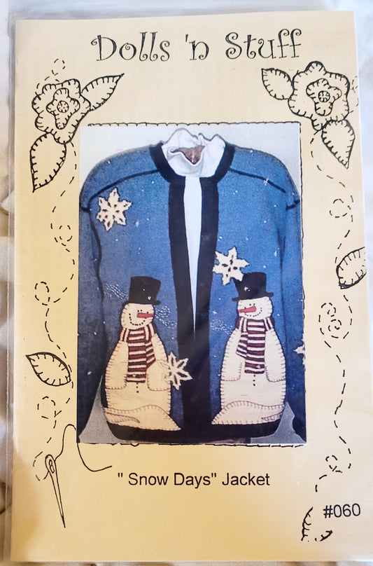 “Snow Days” Jacket Pattern – Dolls ‘n Stuff #060 Embroidery Snowman
