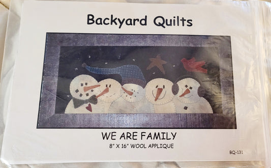 "We Are Family!" Wool Applique Snowman Wall Hanging Pattern,
by BackYard Quilts #BQ131