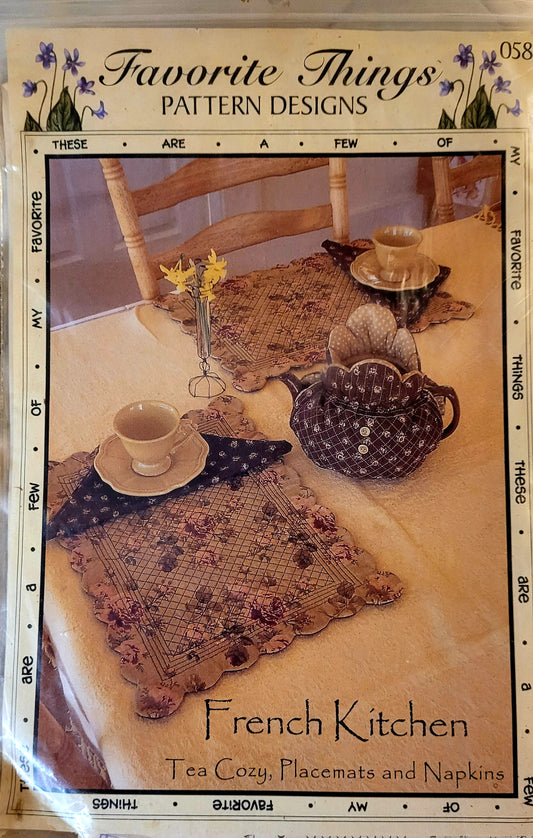 Favorite Things Pattern Designs French Provence Kitchen "Tea Cozy Placemats Napkins" #058