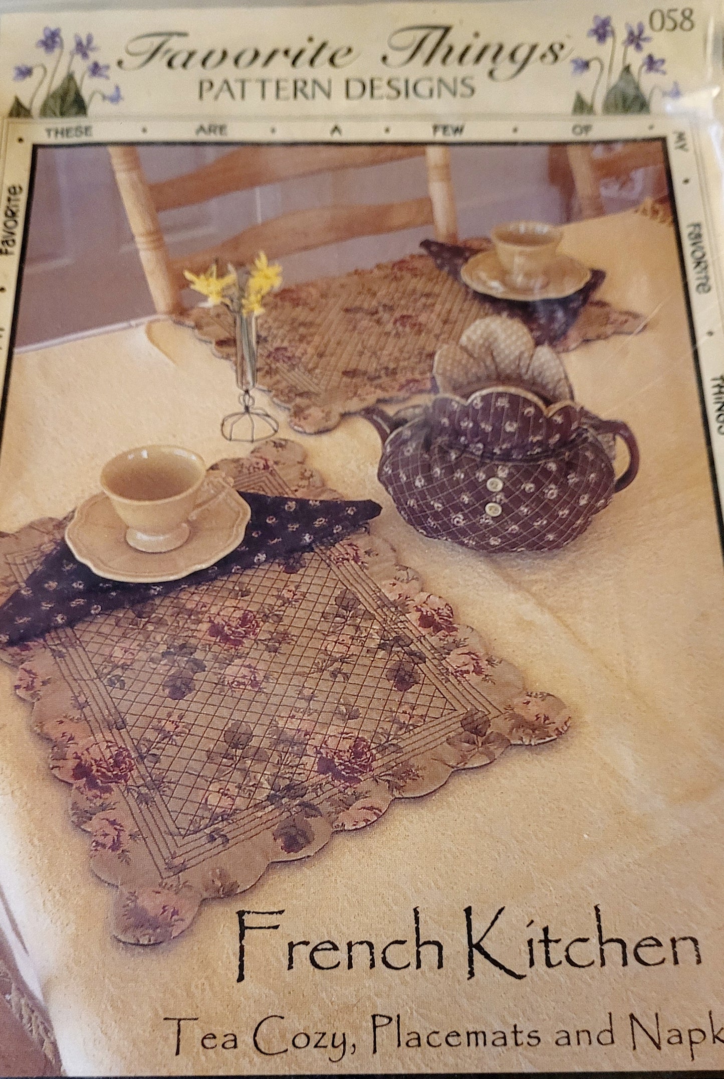 Favorite Things Pattern Designs French Provence Kitchen "Tea Cozy Placemats Napkins" #058
