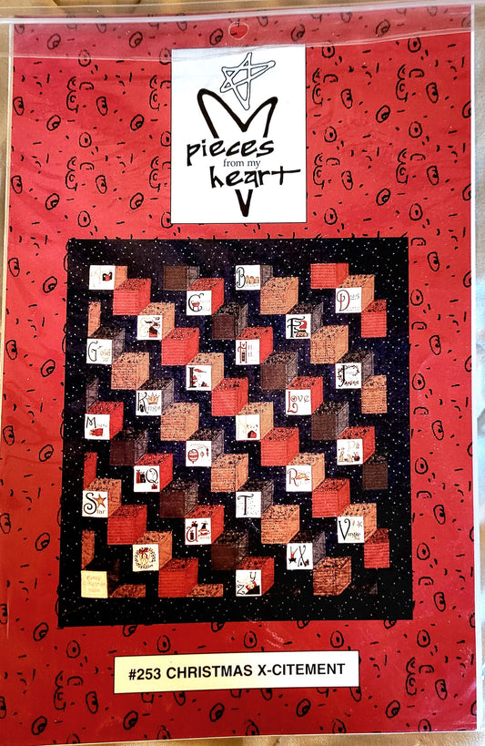 Pieces from my Heart "Christmas x-Citement" Quilt Pattern #253 (56" x 60") NEW