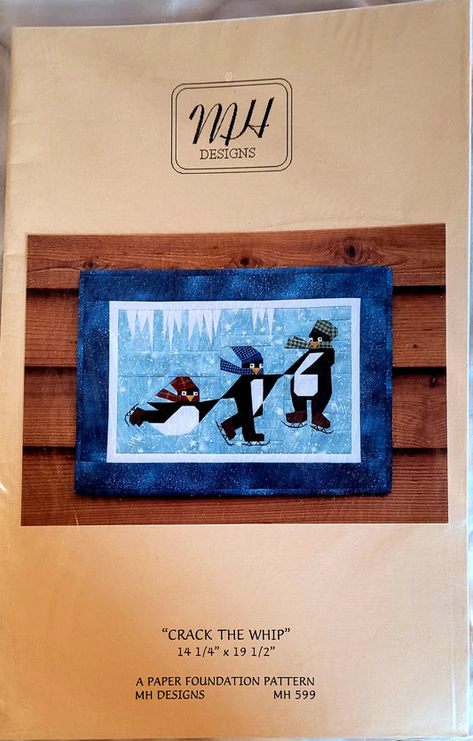MH Designs "Crack the Whip" 3 Ice Skating Penquins Quilt Pattern (14.25"x19.5")