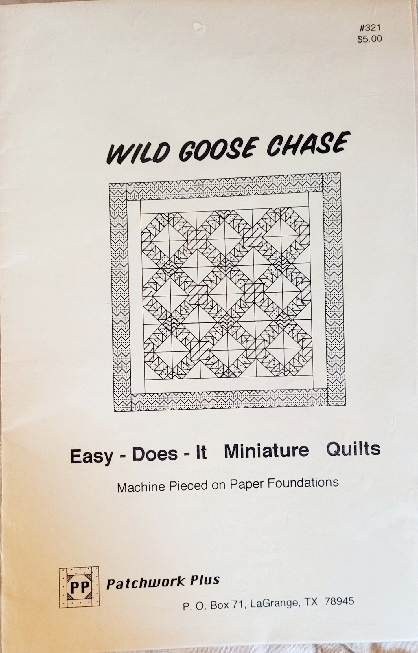 Wild Goose Chase Miniature Scrap Quilt Pattern (17"x17") NEW