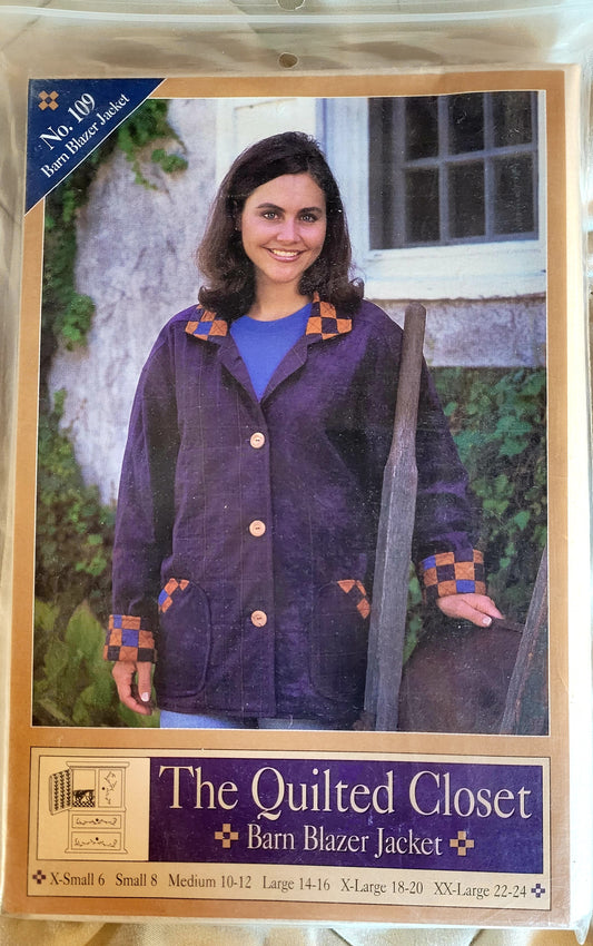 Quilted Closet 'Barn Blazer Jacket' Pattern #109 (Sizes 6-24)