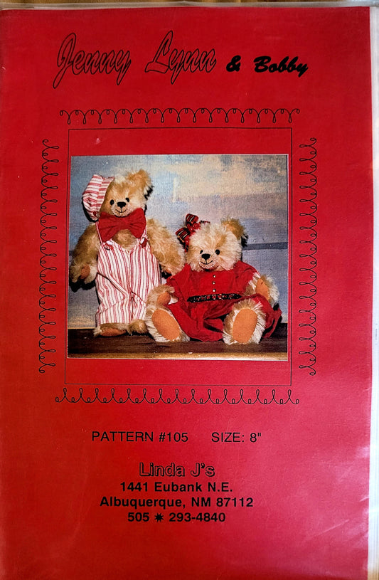 'Jenny Lynn & Bobby' Two 8" Teddy Bear Patterns (#105)
