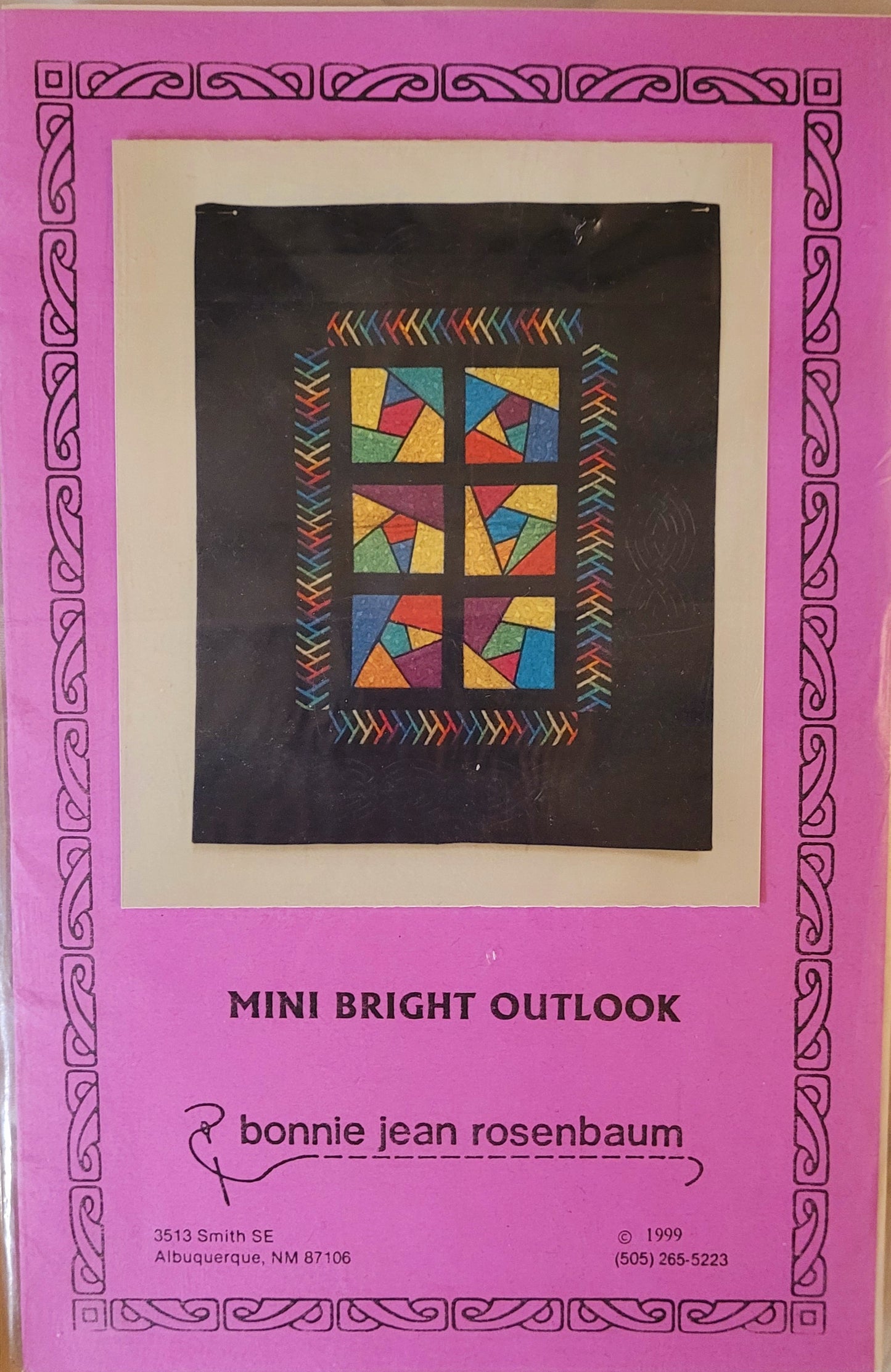 'Mini Bright Outlook' Crazy Quilt Block B. Rosenbaum Quilt Pattern *(29"x 32.5")