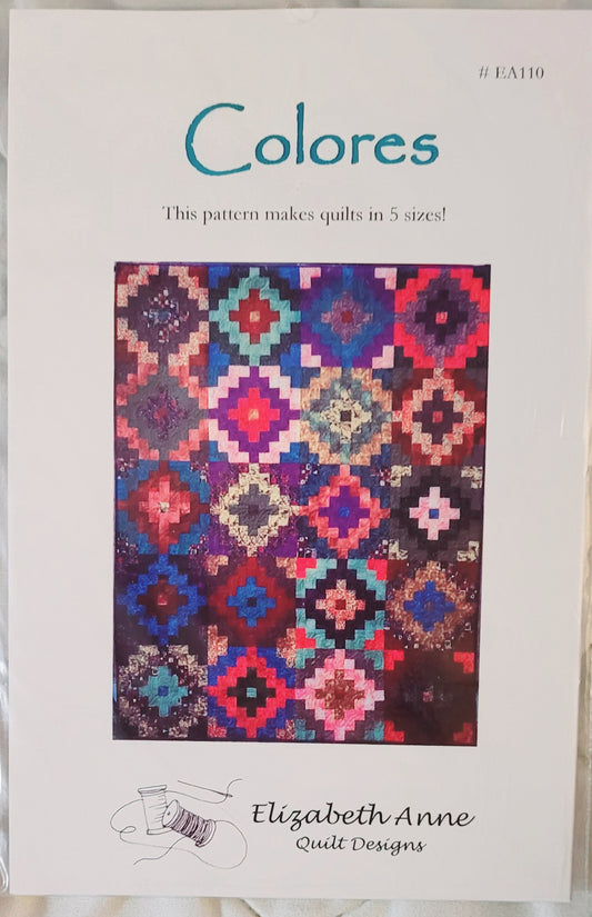 Colores * This pattern makes quilts in 5 sizes! #EA110 *Elizabeth Anne Designs