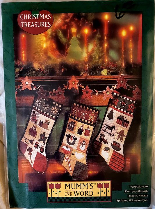 Christmas Treasures Stockings (12" x 22") & Garland Patterns @1993
