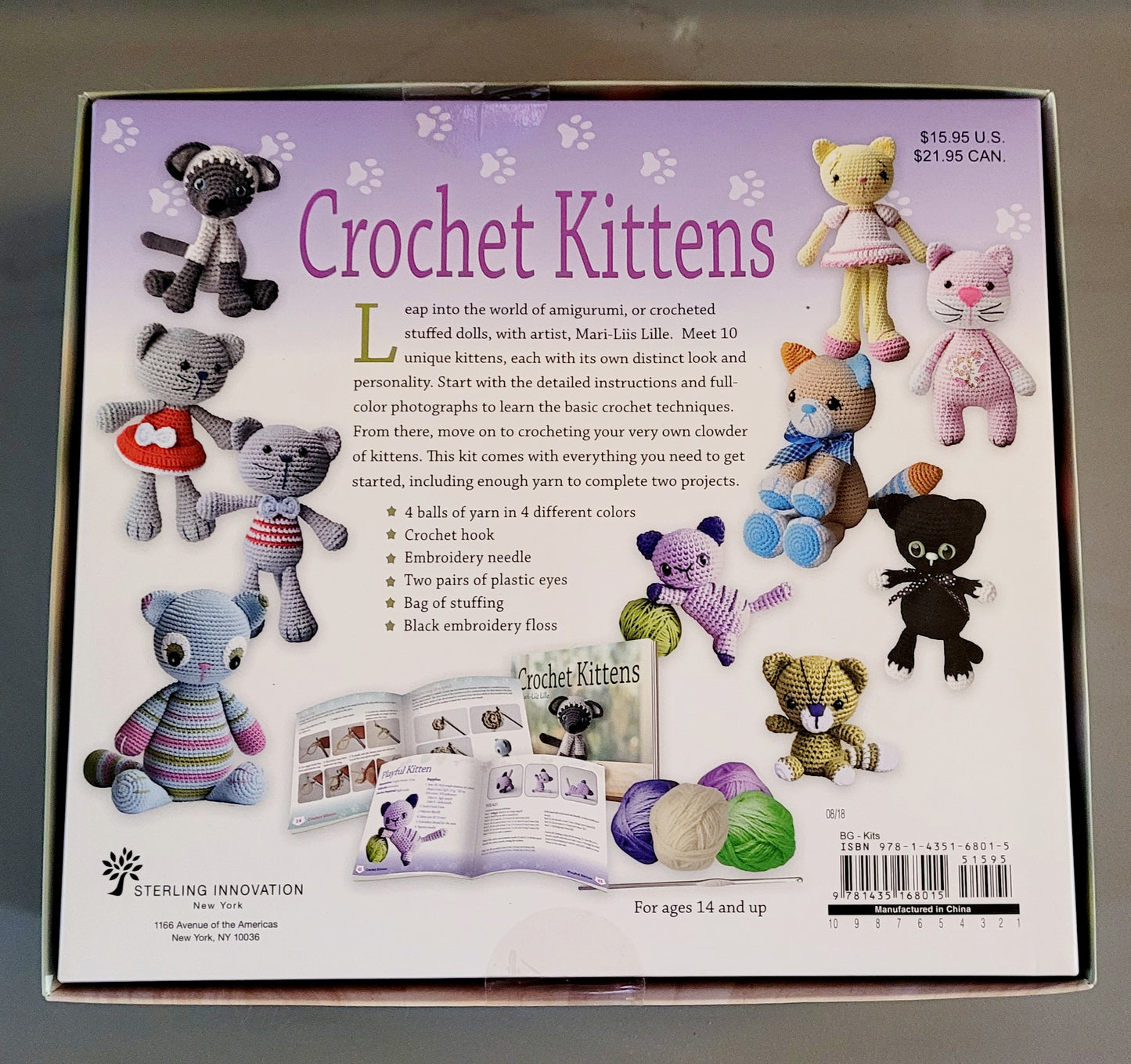NEW * 10 Crochet Kitten Patterns Boxed Kit