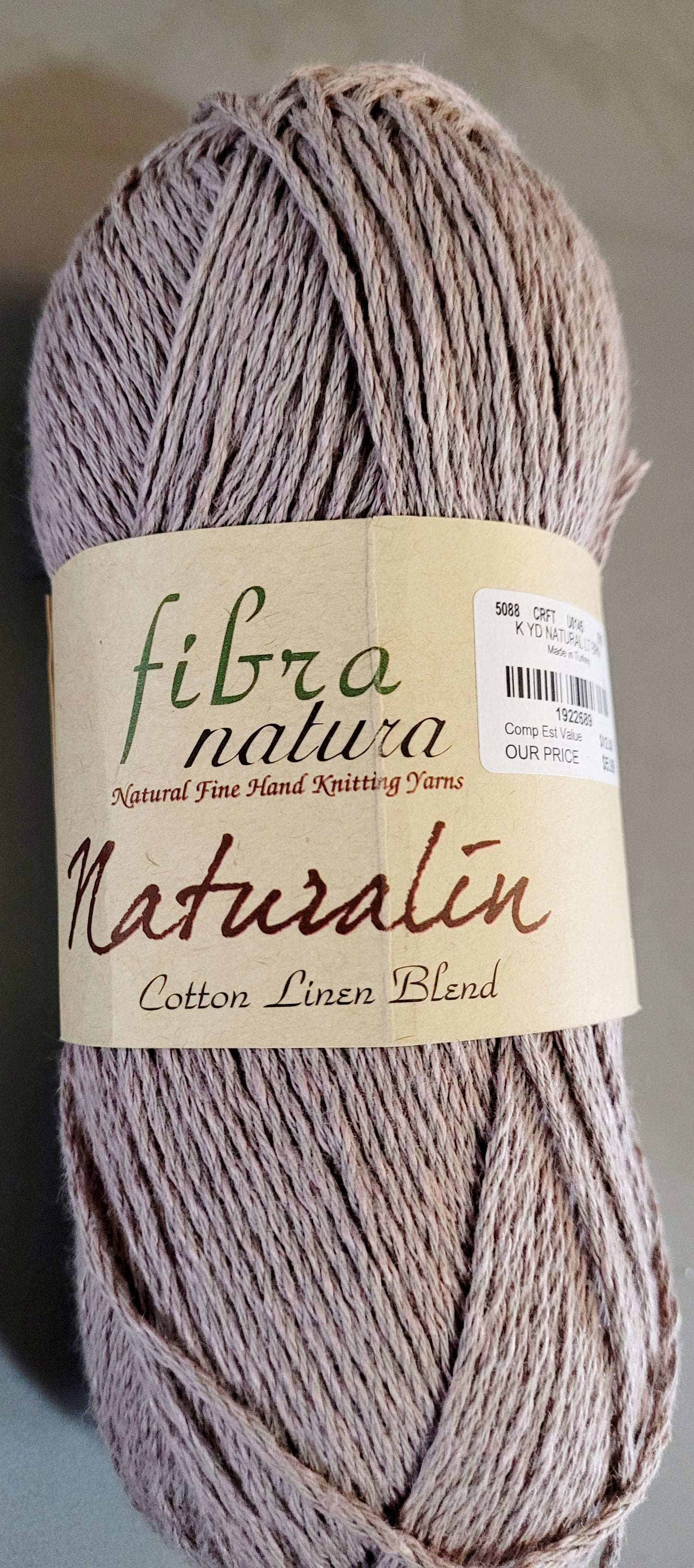 Four (4) 'Naturalin' Cotton Linen Blend *Hand Knitting Yarn (Color: TBrown)