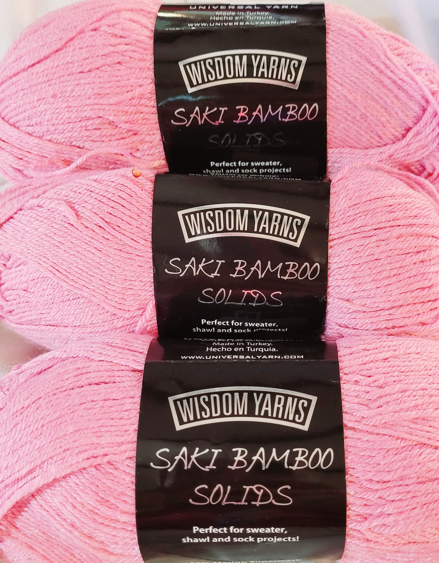 (3) Wisdom Yarns *Saki Bamboo Solids 690yds (Cotton Candy Pink)