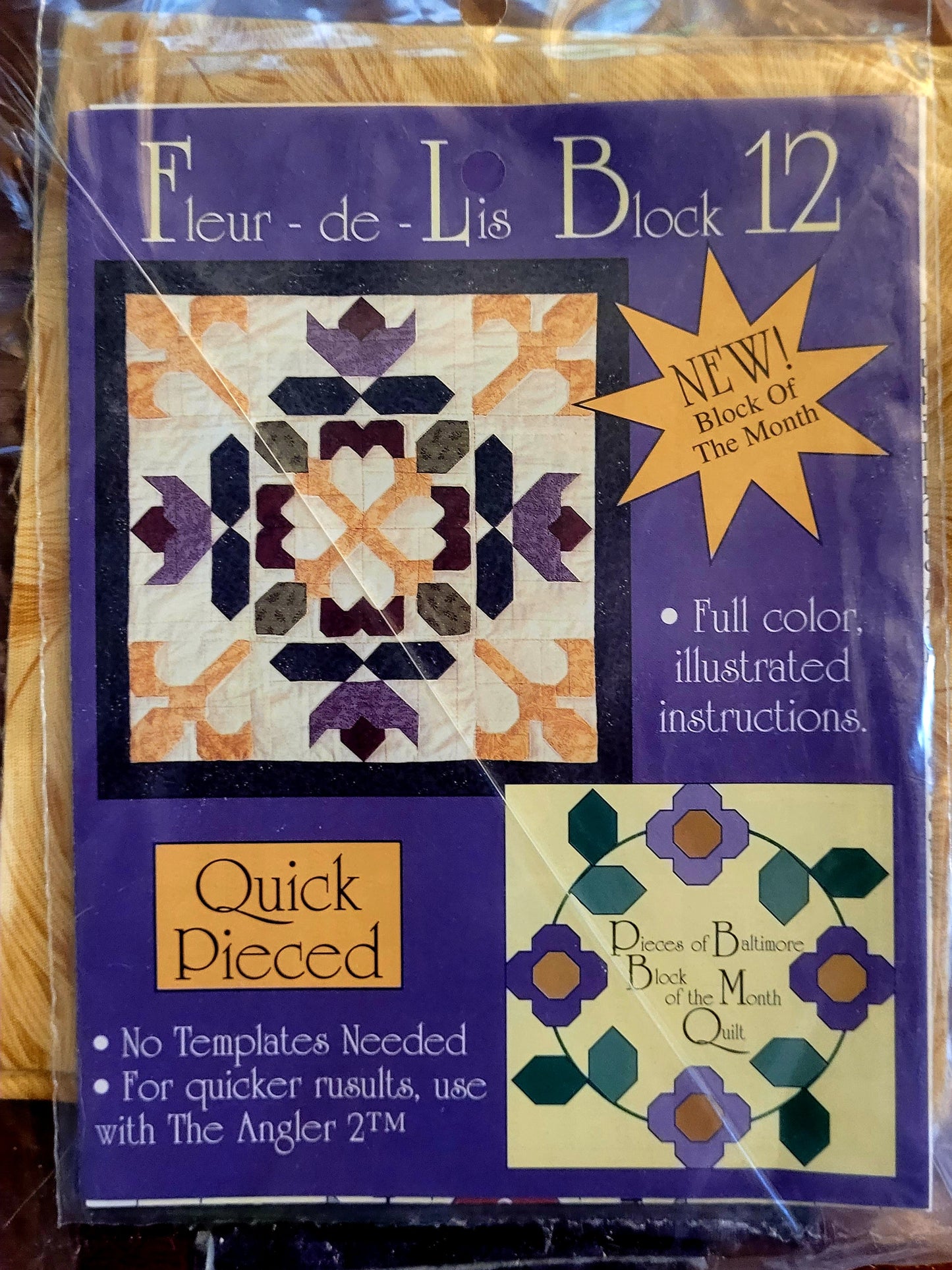 Fleur-de-Lis Quilt Block #12 KIT (Makes 18" square)