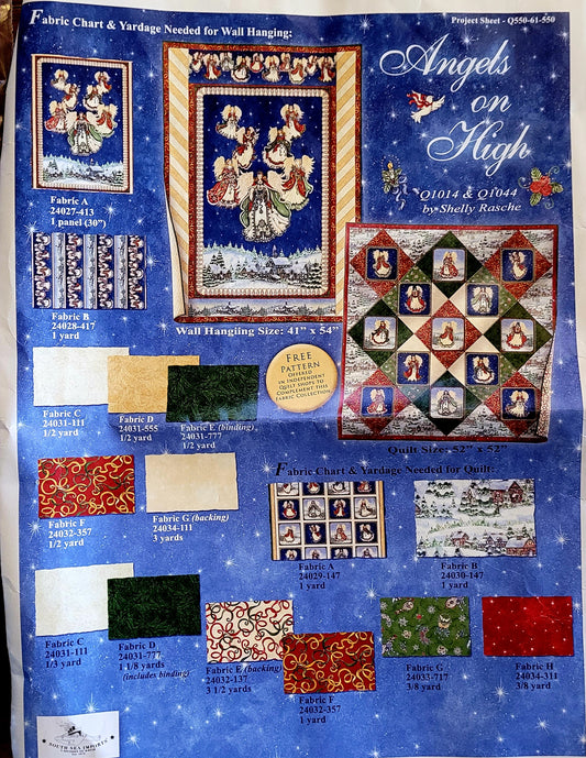 "Angels on High" Patterns & Fabric (Wall Hanging/Quilt) #Q550-61-550