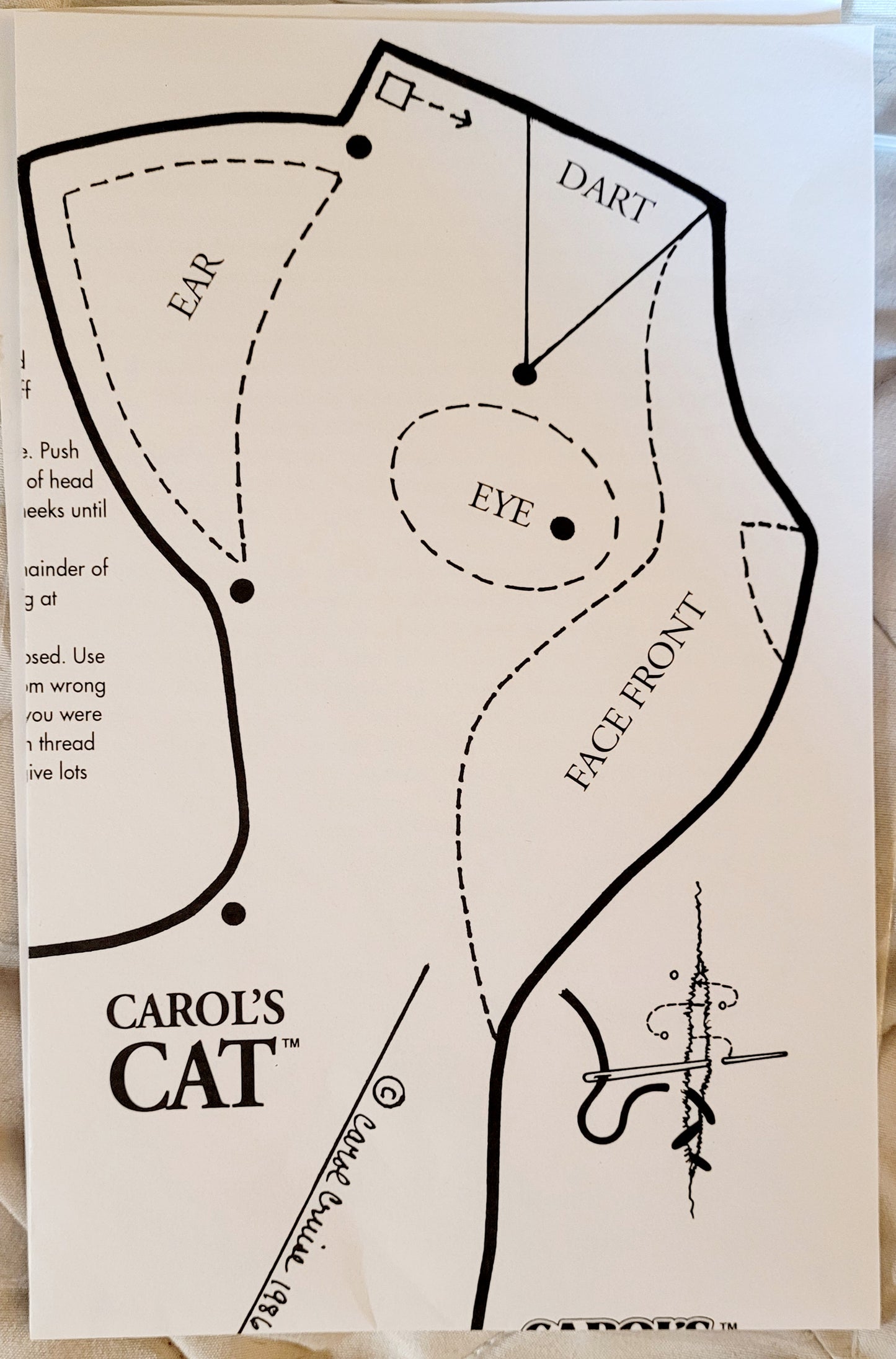 Carol's Zoo *Carol's Cat / 3 Pattern Pieces @1995