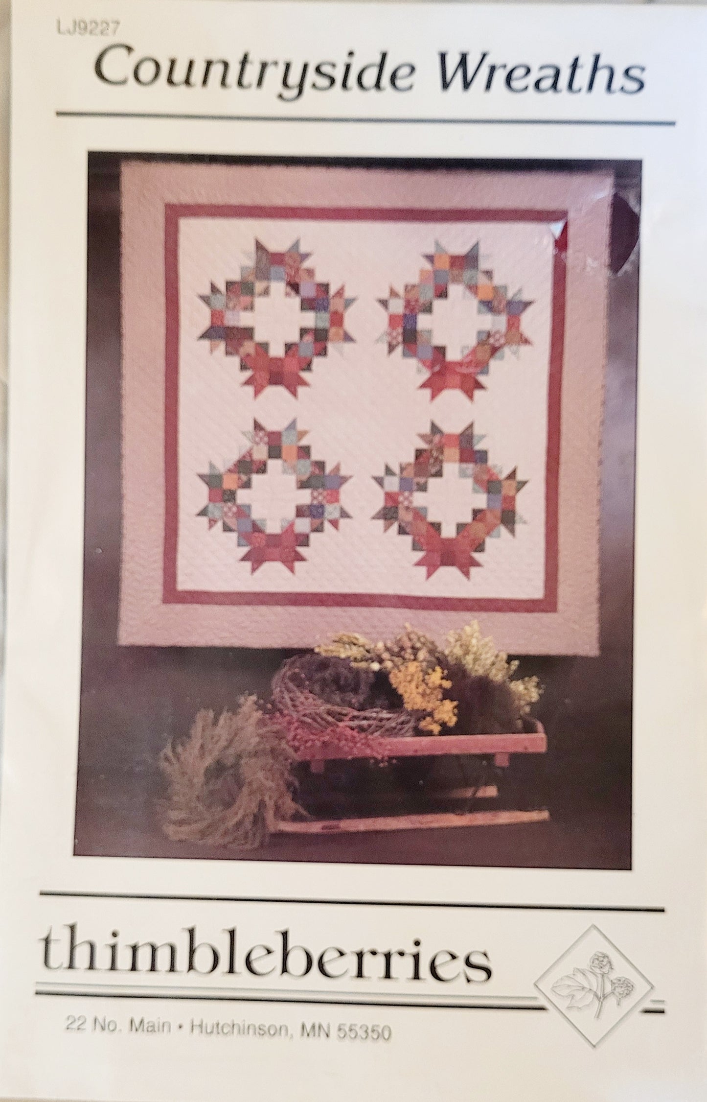 Countryside Wreaths *Thimbleberries Block Quilt Pattern 66"x66"