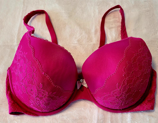 Victoria Secret Bra *Perfect Shape (Bright Pink) w/ Lace Size 38D