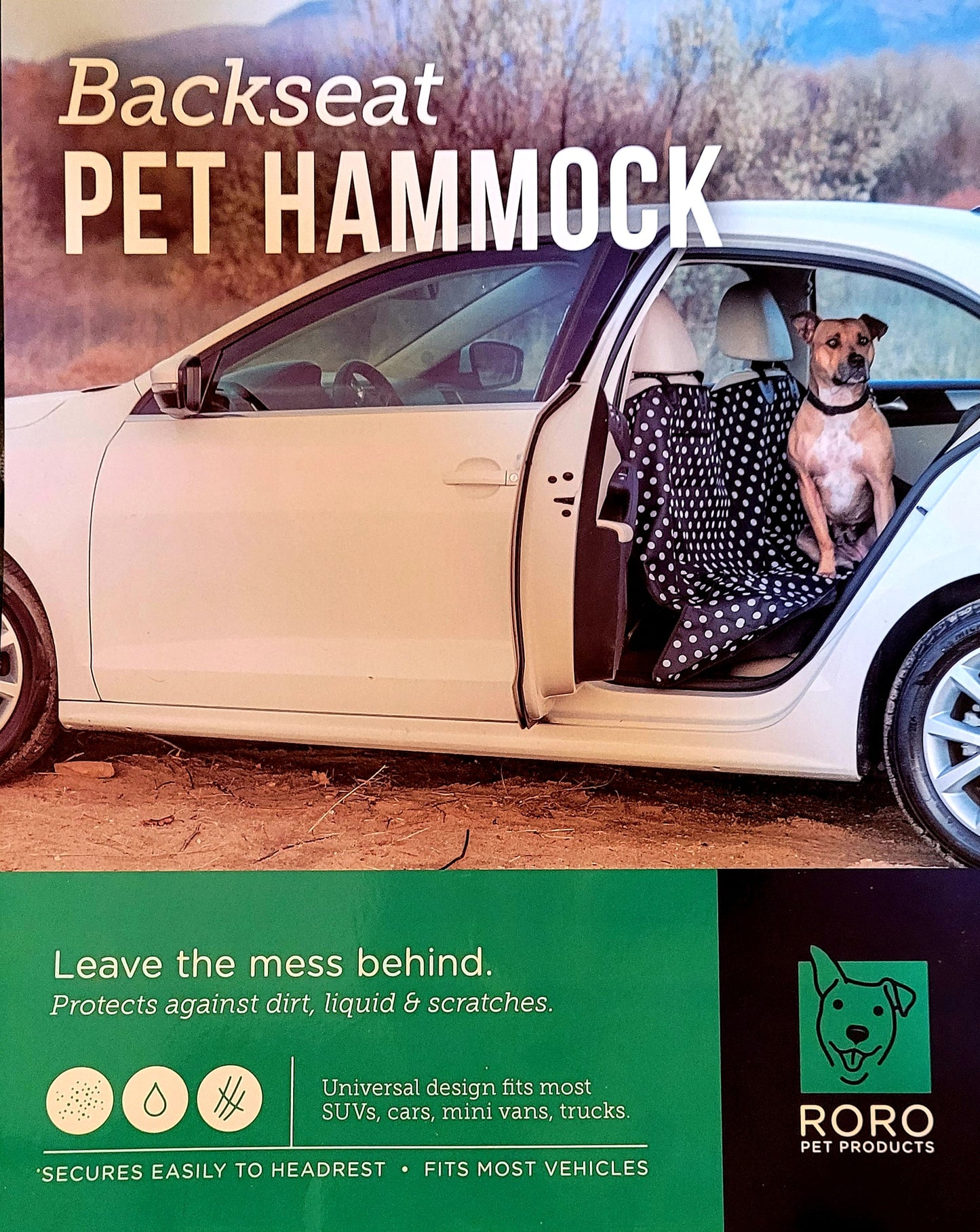 NIP *Backseat PET HAMMOCK (Color: Polka Dot)