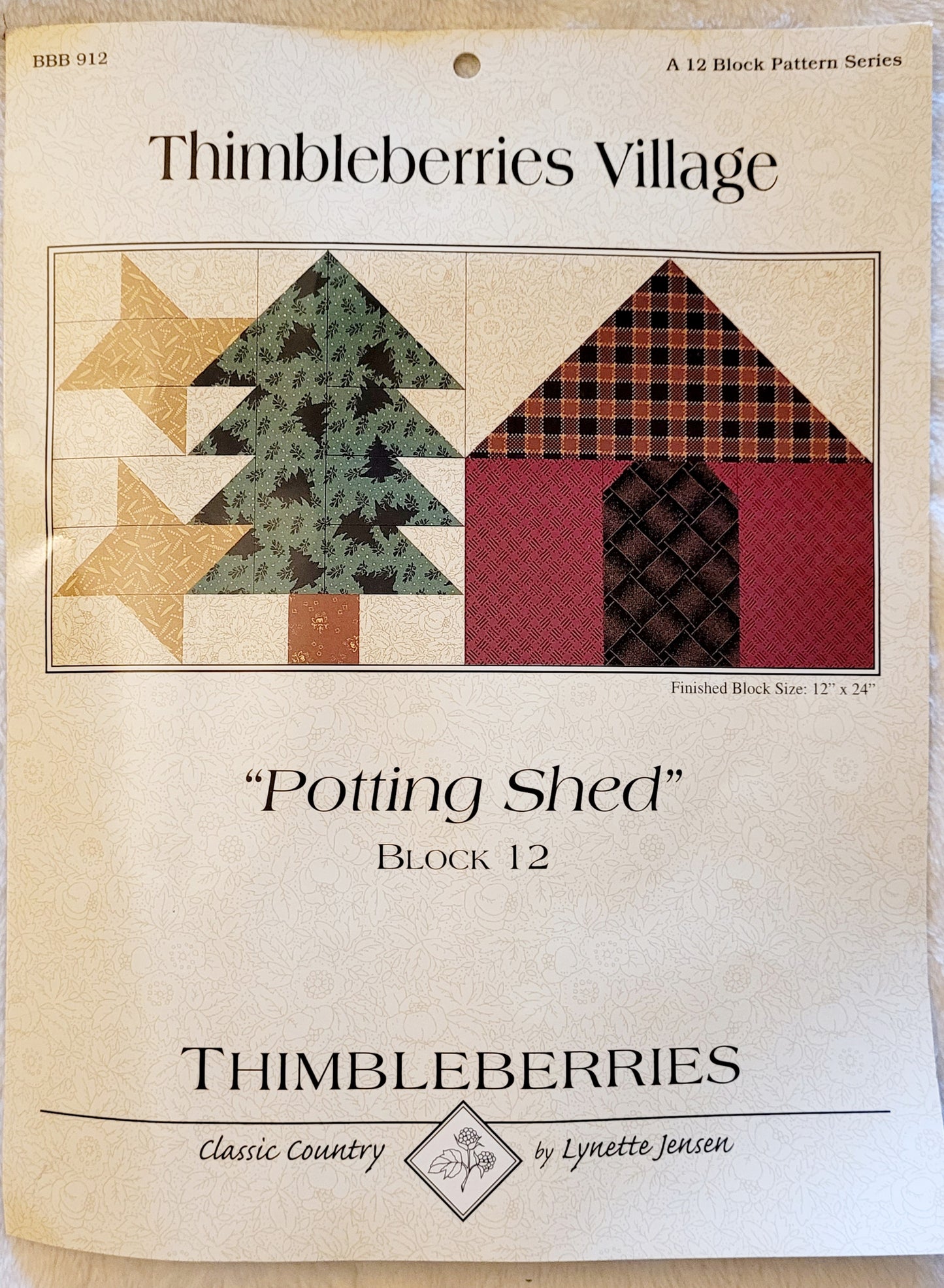 NEW *Thimbleberries Village "Potting Shed" Block 12 (12" x 24")