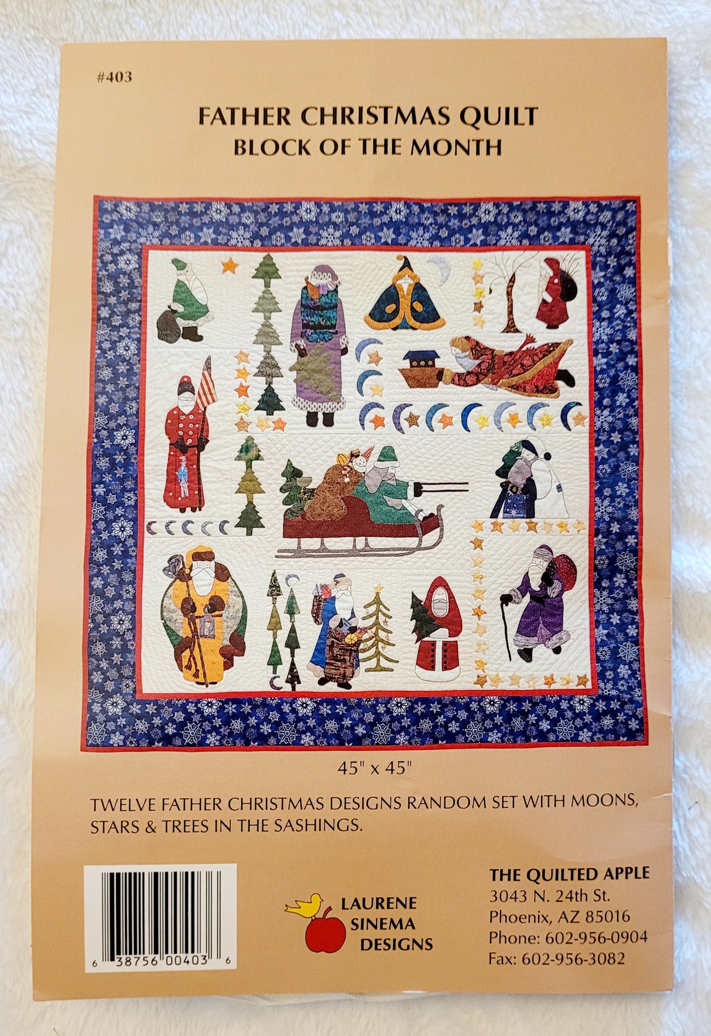 NEW *Father Christmas Quilt (Block #3) 18" x 6" Material Included