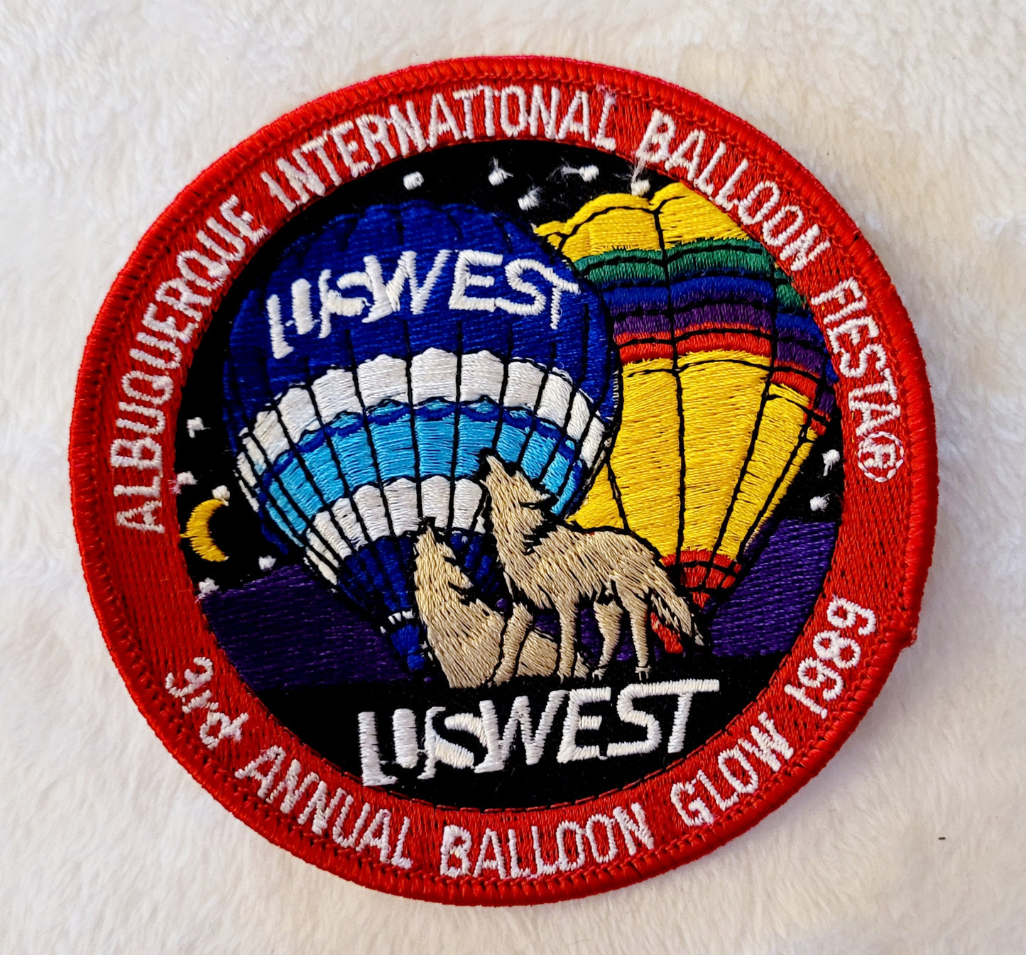 3rd Annual Balloon Glow 1989 *Hot Air Balloon 4" Round Patch