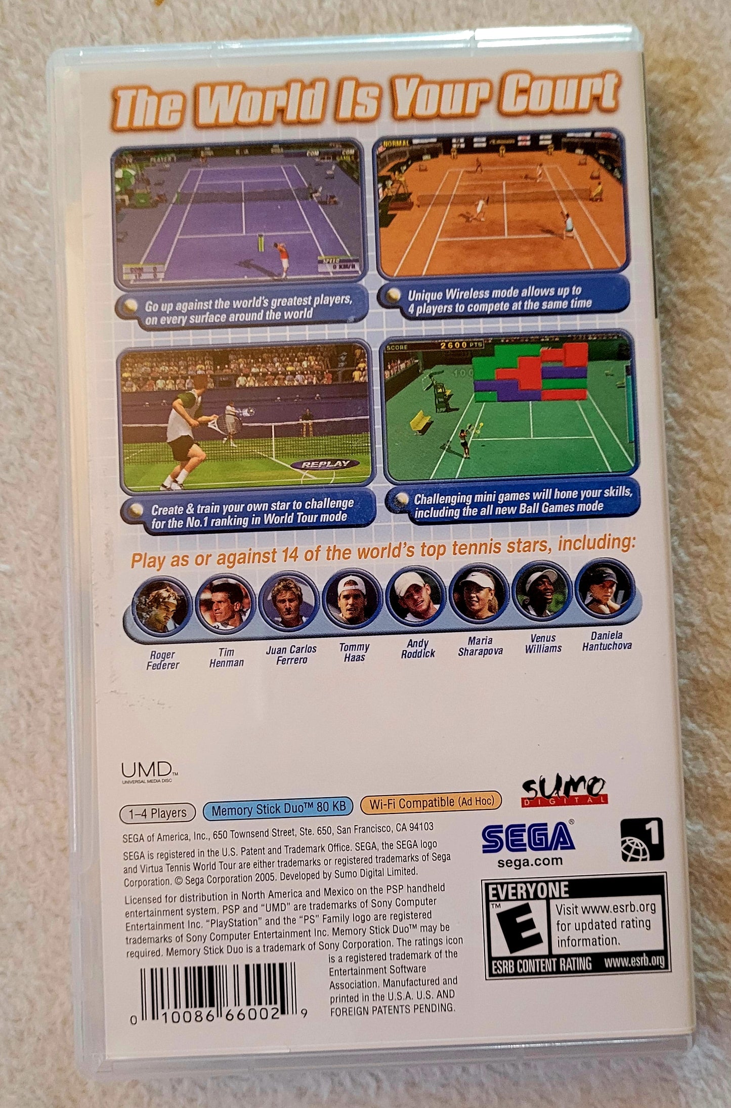 "Virtua Tennis" World Tour *PSP PlayStation Sega