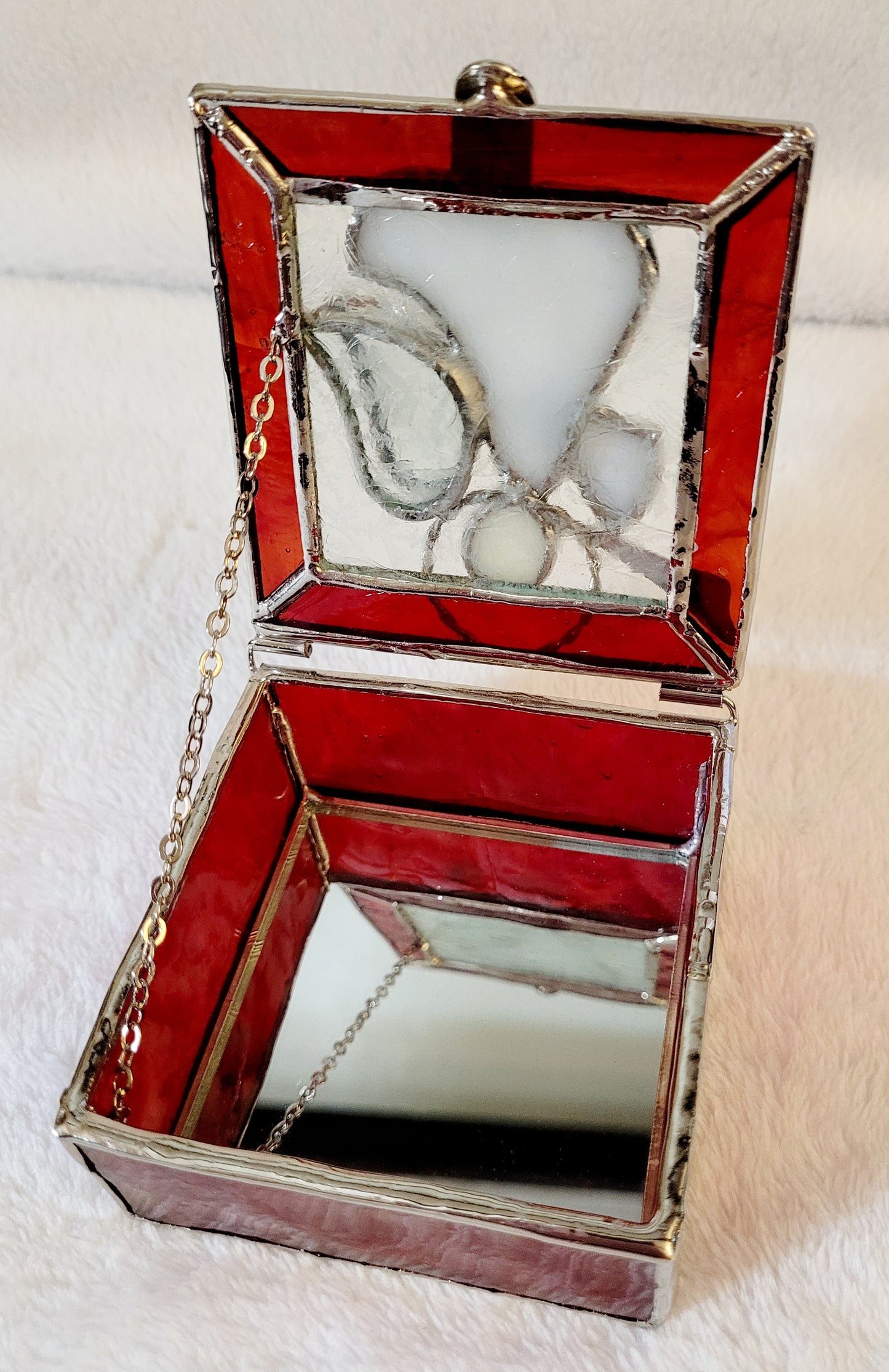 Cute 3" x 3" *Stained Glass "Angel" Jewelry Trinket Box