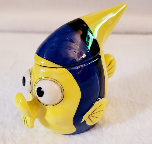 New *Disney Pixer Bright Yellow & Blue 'Kissing Fish' Trinket Box