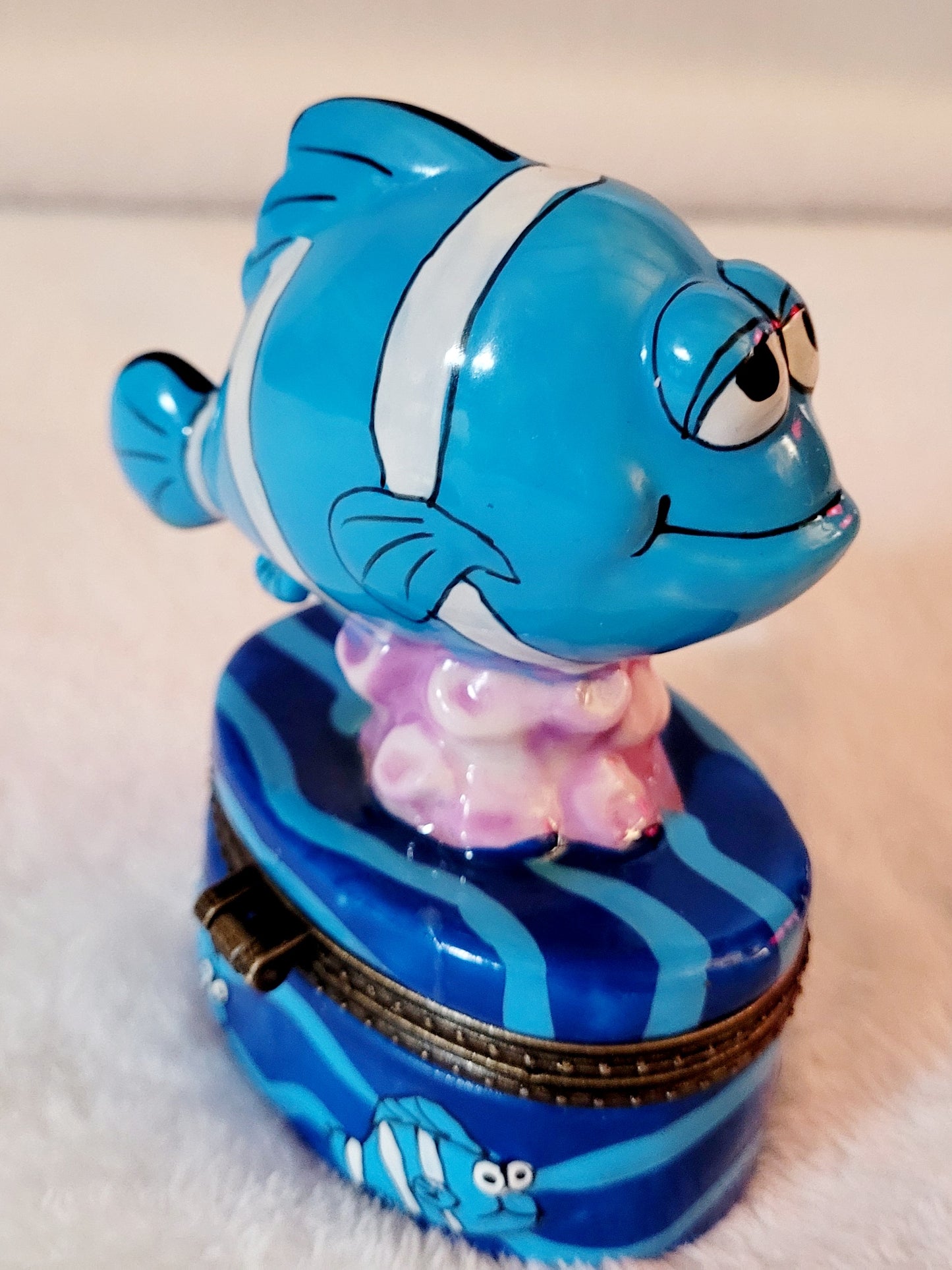 New *Disney Pixer Colorful Blue Striped Fish Trinket Box