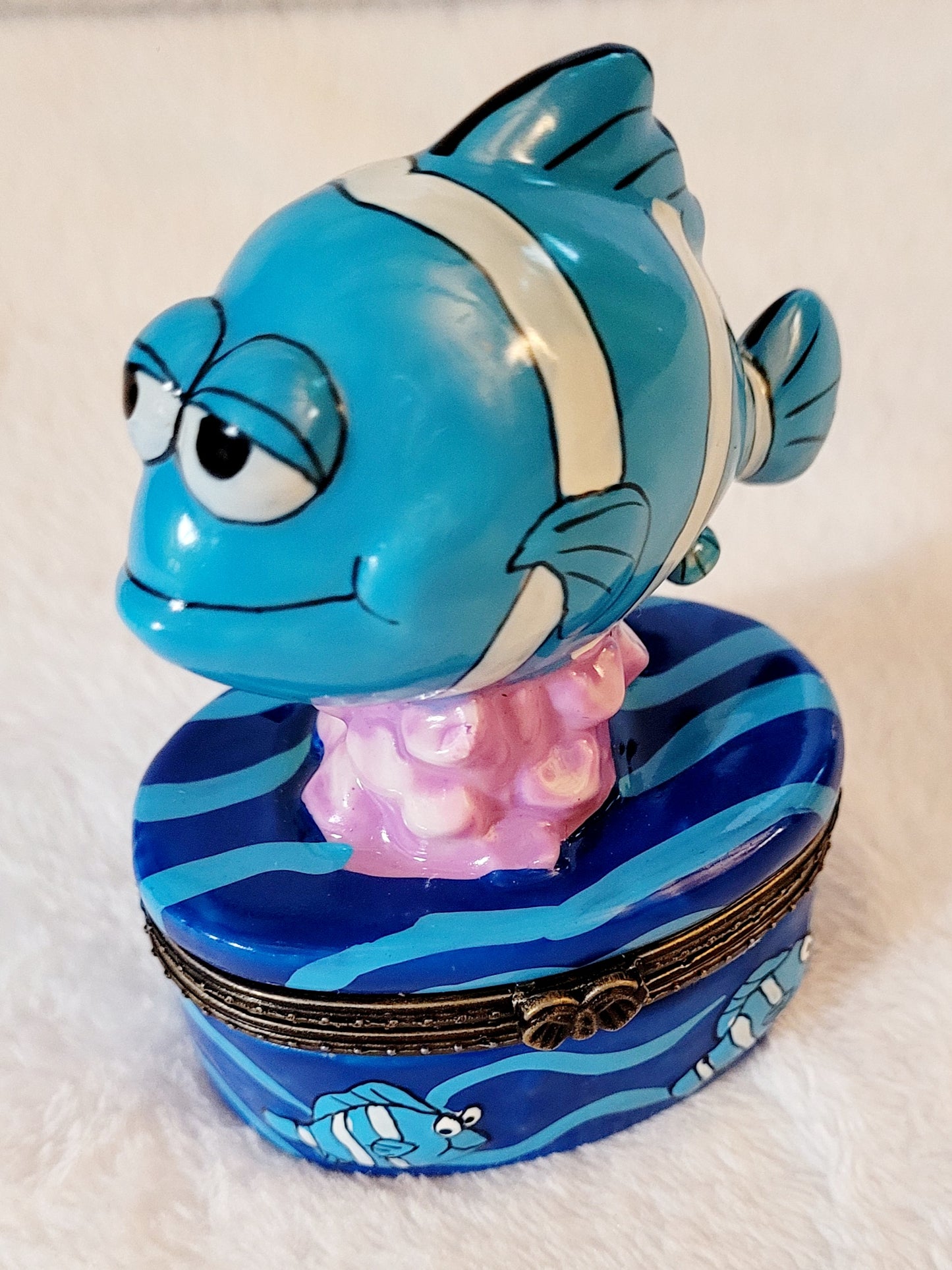 New *Disney Pixer Colorful Blue Striped Fish Trinket Box