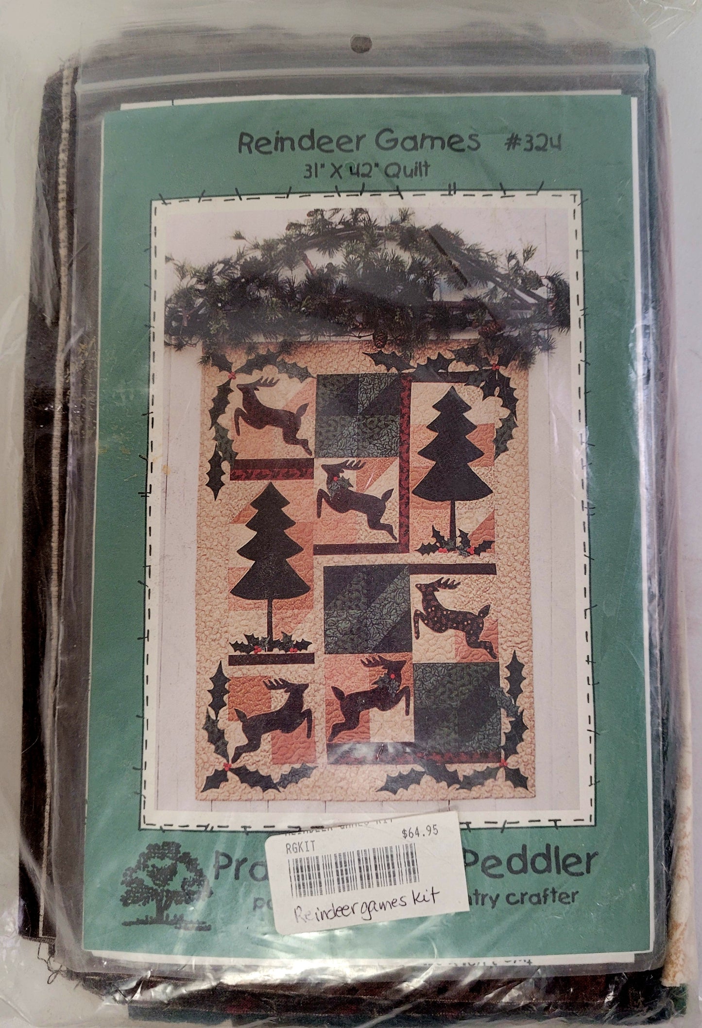 New *Reindeer Games 31" x 42" Quilt Pattern & Material