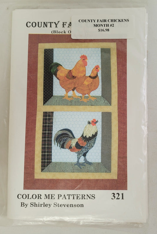 New *County Fair Chickens (1 of 12 Blocks) Quilt Pattern & Material