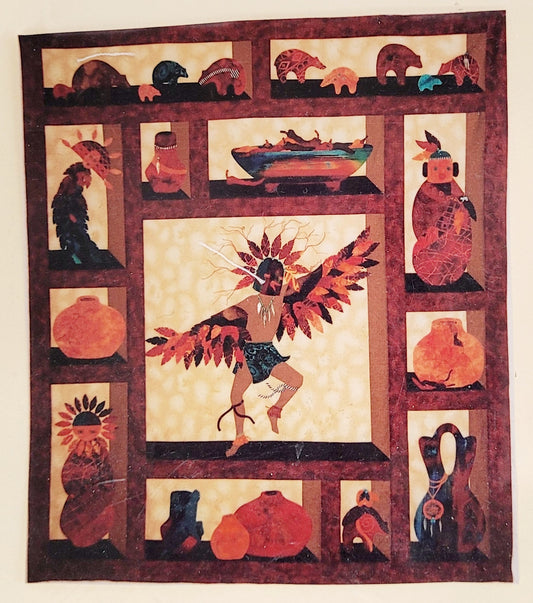 NEW *Eagle Dancer Shadow Box Quilt Pattern: Broken Pot Block #7 & Material