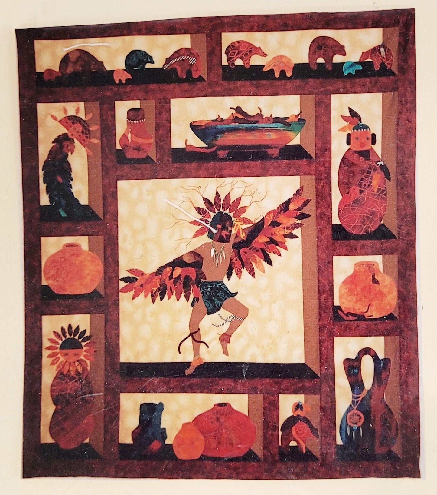 NEW *Eagle Dancer Shadow Box Quilt Pattern: Chili Pot Block #5 & Material