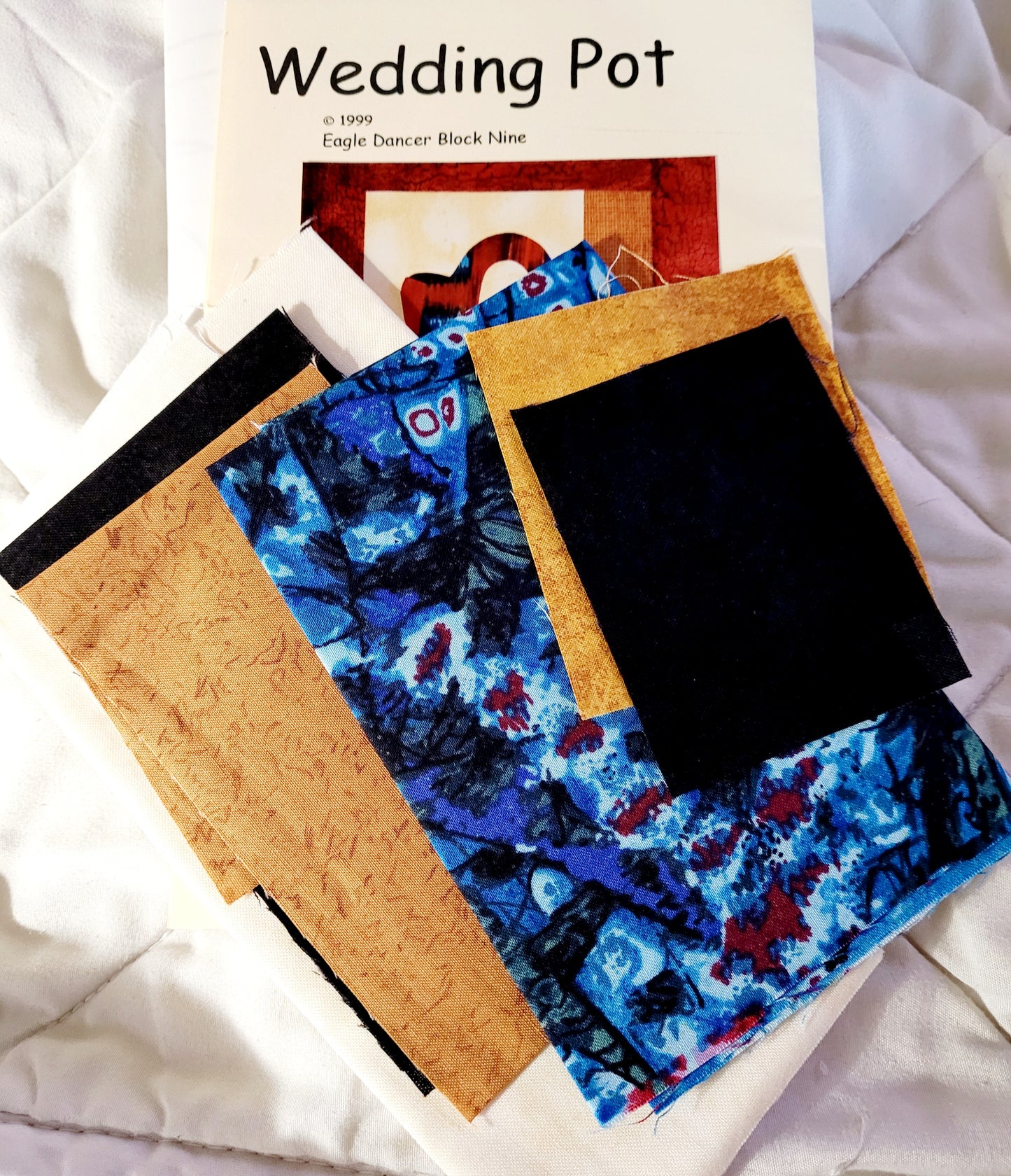 NEW *Eagle Dancer Shadow Box Quilt Pattern: Wedding Pot Block #9 & Material