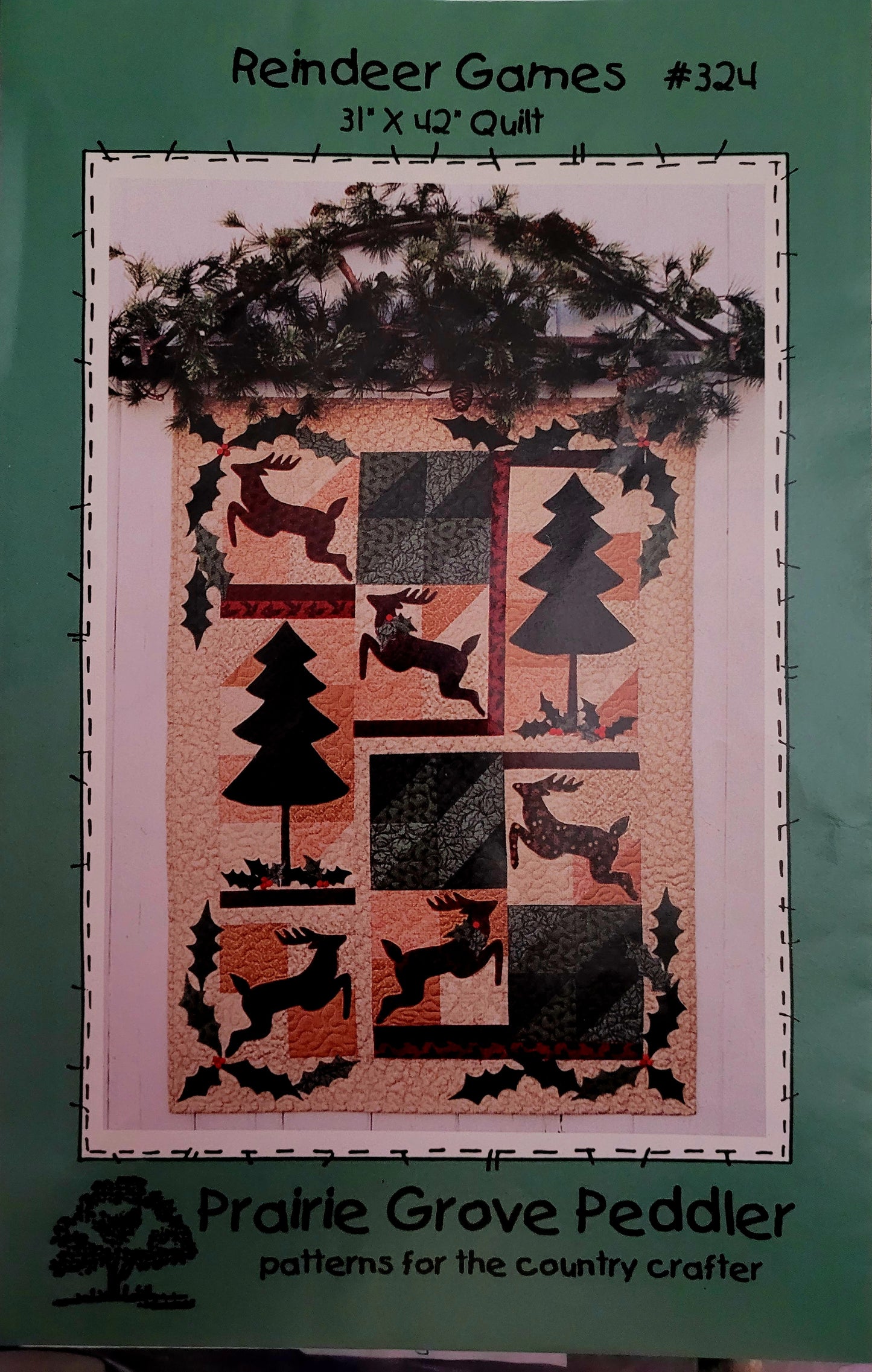New *Reindeer Games 31" x 42" Quilt Pattern & Material