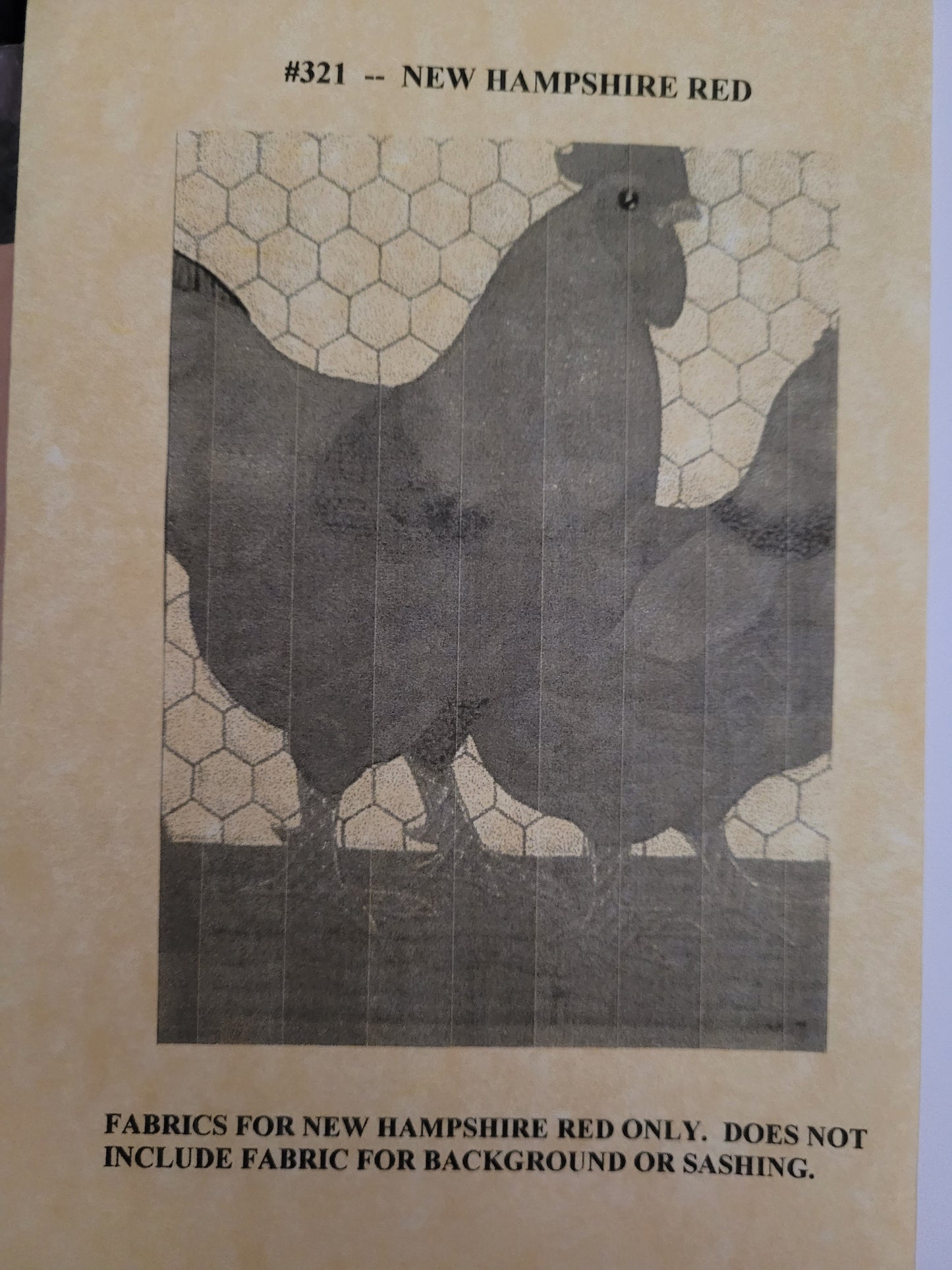 New *County Fair Chickens (1 of 12 Blocks) Quilt Pattern & Material