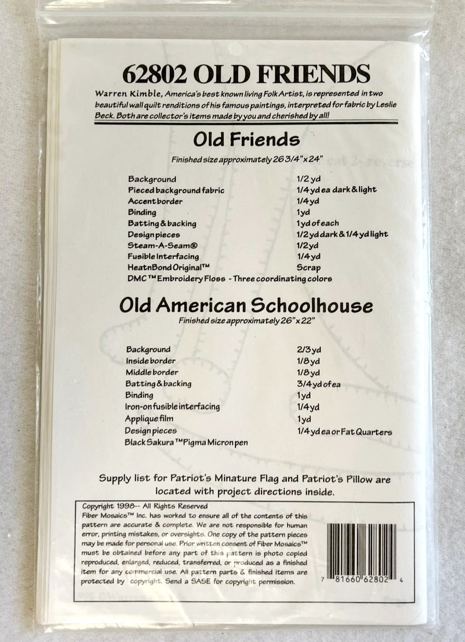 New *Fiber Mosaics Quilt: "Old Friends" 26.75" x 24ý"