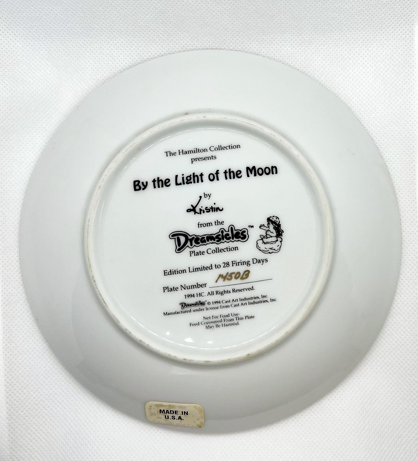 Hamilton 1994 Dreamsicles "BY LIGHT OF MOON" Angel Fishing Plate