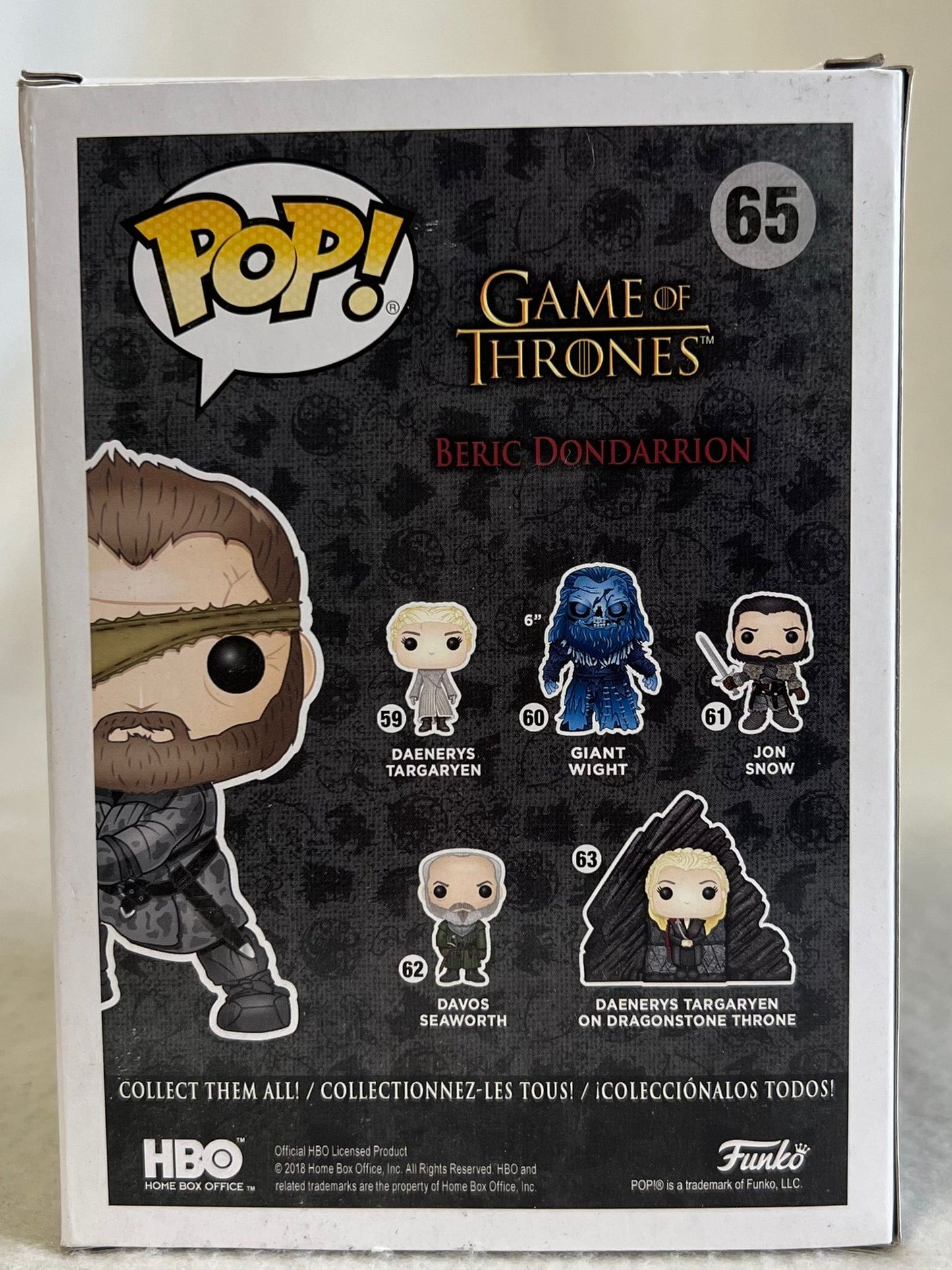FUNKO POP!! #65 Beric Dondarrion 'Game of Thrones'
