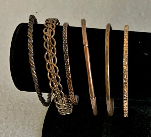 Charming *Set of 6 Copper Bangles Bracelets