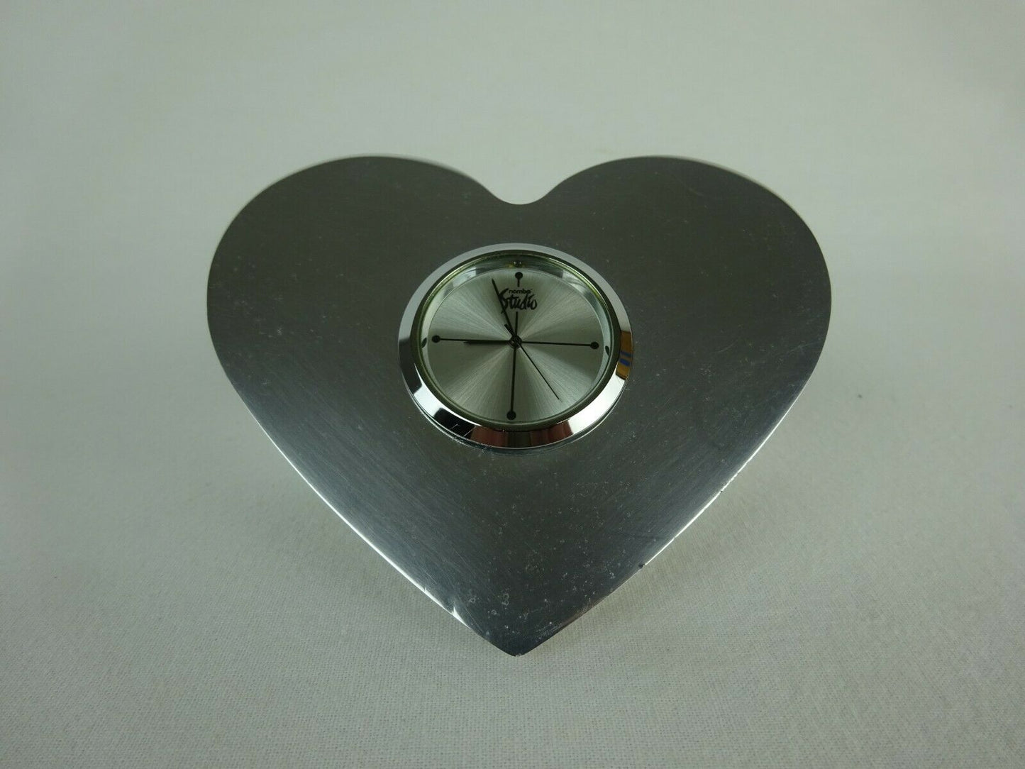 Nambe Heart Shaped Desk Clock