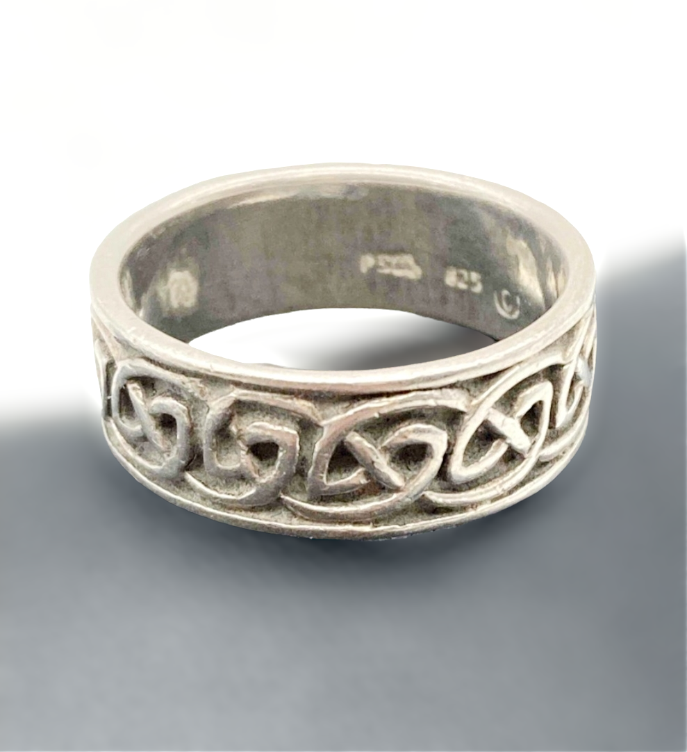Sterling Silver .925 Celtic Pattern Ring Hallmarked (Size 9.5)