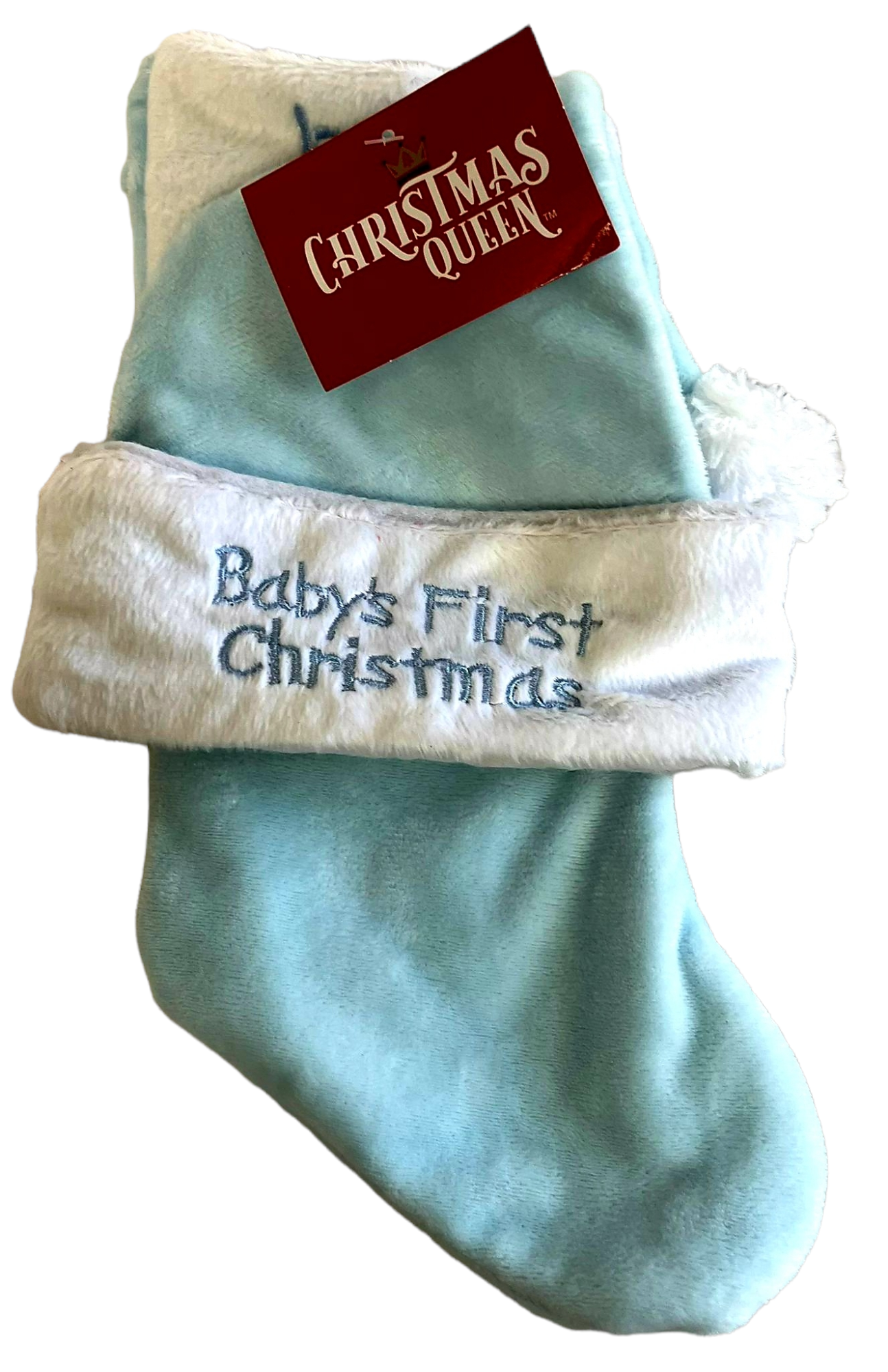 NEW *Blue Baby's 1st Christmas (Embroidered Stocking & Hat)