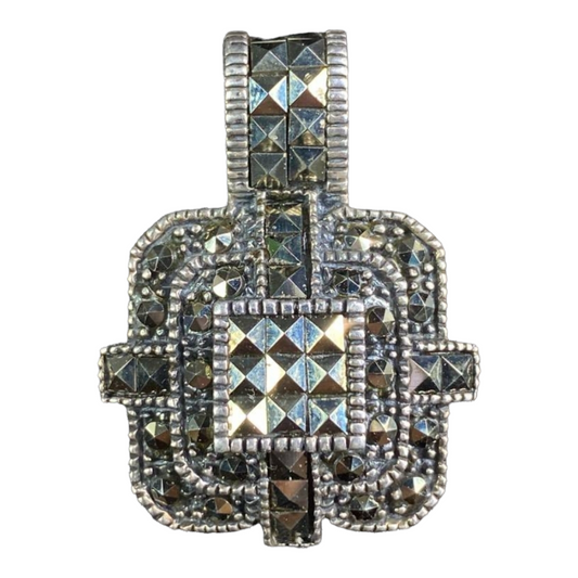 'Judith Jack' Sterling 925 Marcasite Square Pendant *Saks 5th Ave