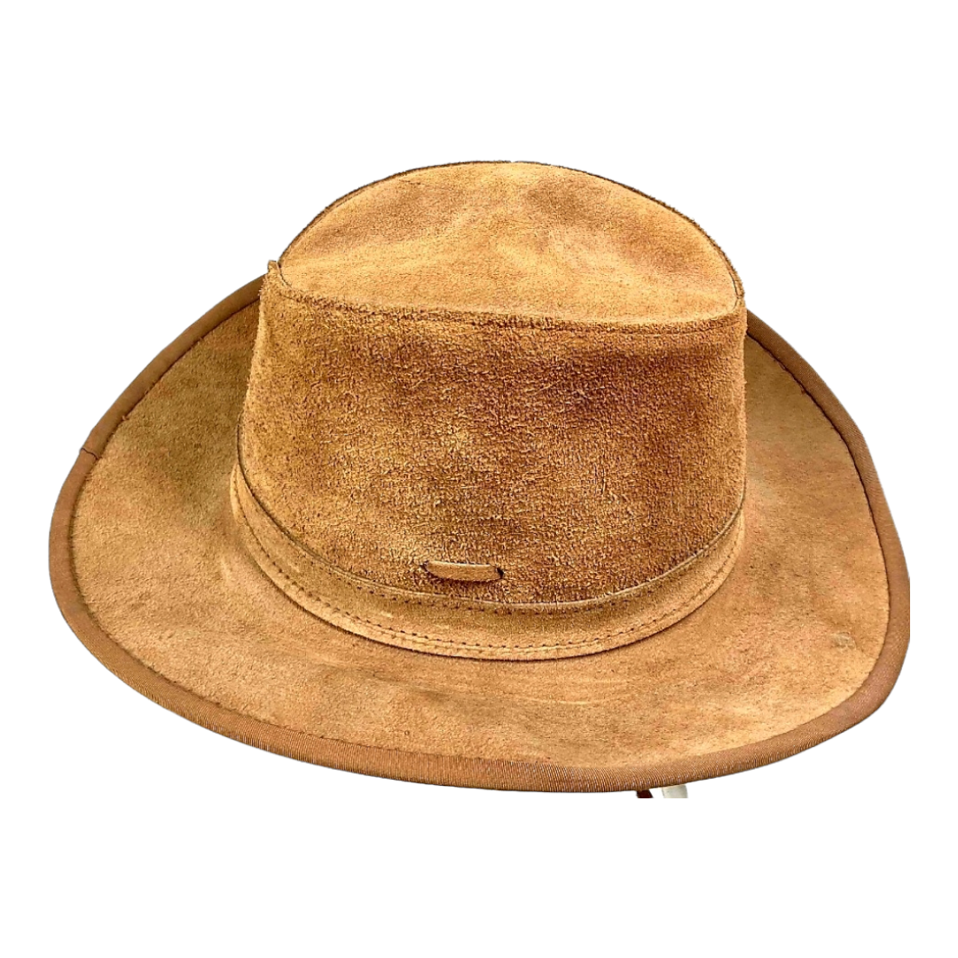 Men's Brown Leather Outback Bush Hat (Size Medium) *Great Shape