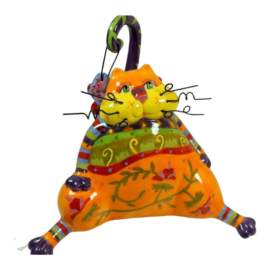 Whimsical "CATITUDE"  Cat Figurine (Angel Puss) Joyce Shelton