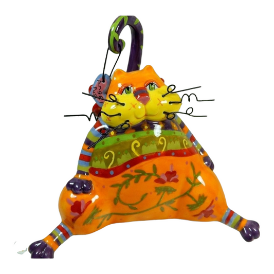 Whimsical "CATITUDE" Cat Figurine (Angel Puss) Joyce Shelton