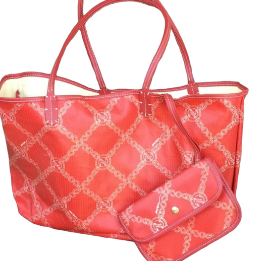 NEW *Avon Red Vinyl Tote Bag & Matching Wristlet